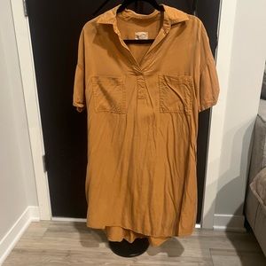 UNIVERSAL THREADS RUST POCKET SHIRT DRESS WITH POCKETS